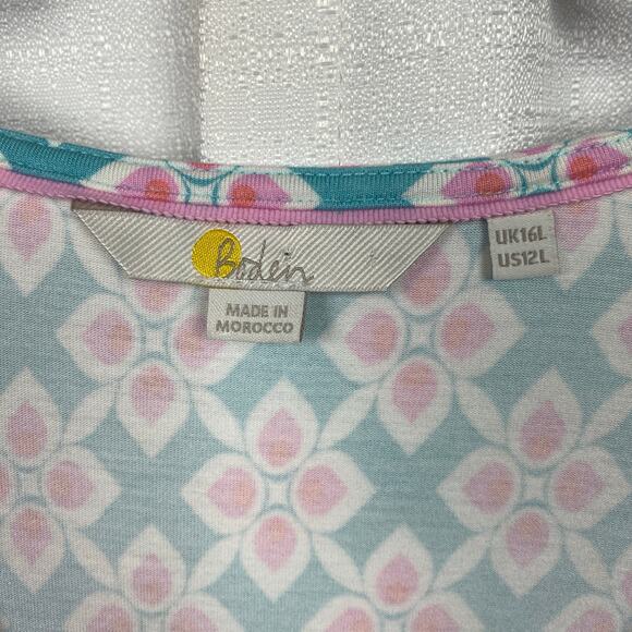 Boden Blue&Pink V Neck Jersey Midi Dress Sz.12L - Picture 6 of 13